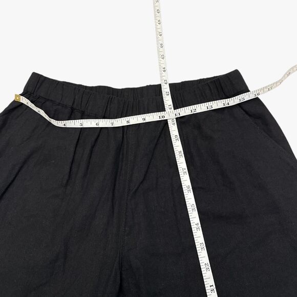 Caslon Women's Linen Blend Wide Leg Pant Trousers in Black Sz S Glam Lightweight - Picture 3 of 7